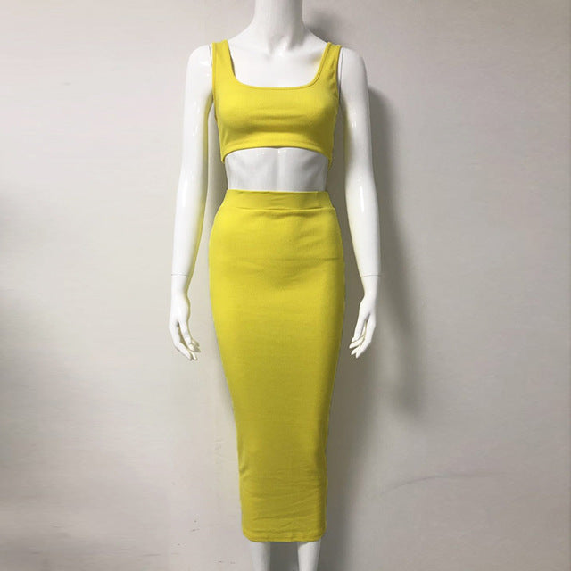 NewAsia Garden Two Piece Set 2 Piece Set Women Winter Ribbed Crop Top And Skirt Set Matching Sets Woman Two Pieces Outfits White