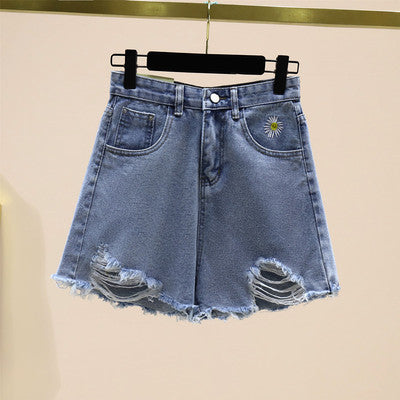 2020 Summer Hot Fashion 2 piece set Women Flower Printted Loose Tshirt and Daisy Embroidery Denim Shorts Suits With Free Bag
